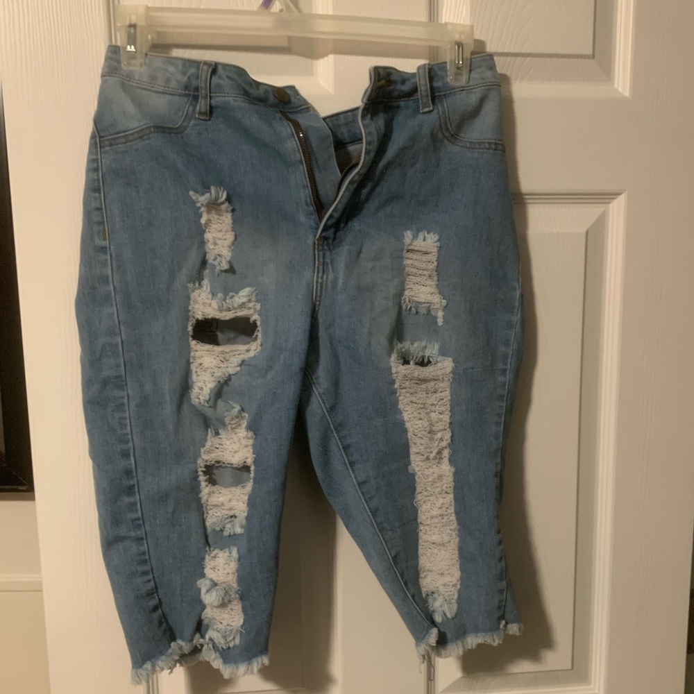 Fashion Nova Light Blue Denim Shorts